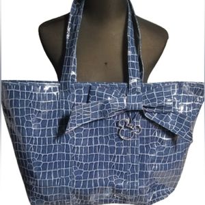 Disney Large Mickey Mouse Blue Crocodile Embossed Bag Faux Leather